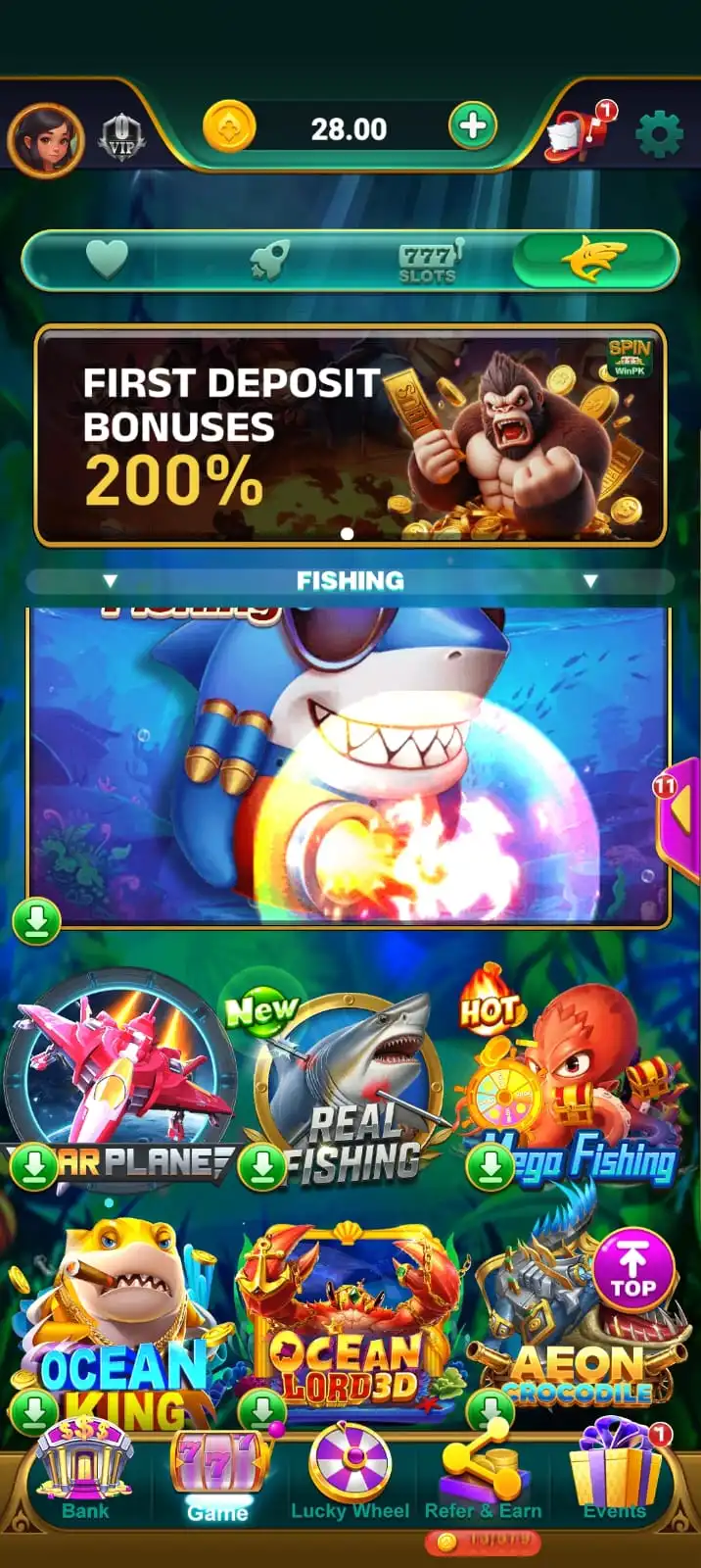 Spin Win Game App Interface - Pakistan Earning App